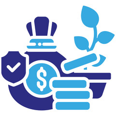 Investment icon in Glyph Dual Color Style. Simple Vector Design. Simple Vector Glyph Icon