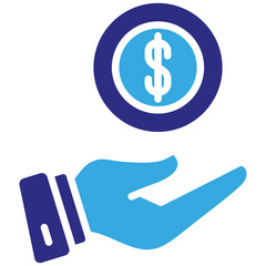 Money icon in Glyph Dual Color Style. Simple Vector Design. Simple Vector Glyph Icon