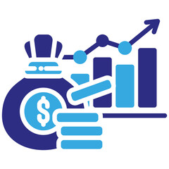 Stock Market icon in Glyph Dual Color Style. Simple Vector Design. Simple Vector Glyph Icon