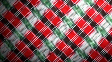 Red Green Plaid Pattern Seamless Texture Background  Tartan Fabric Design