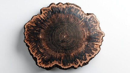 Natural Tree Cross Section with Growth Rings