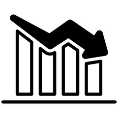 Decrease icon in Mix Filled Style. Simple Vector Design. Simple Vector Outline Filled Icon