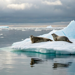 Naklejka premium sea lion on the rocks