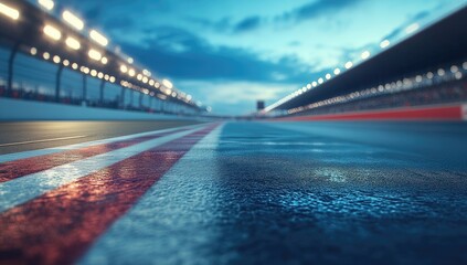 Fototapeta premium Wet Race Track at Dusk