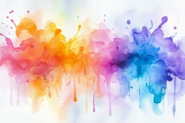 Vivid abstract watercolor on white background. AI image