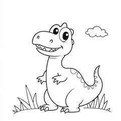 Step into the prehistoric world of cuteness with this Kawaii Velociraptor Coloring Page! This adorable baby Velociraptor is designed with bold, thick outlines, making it perfect for coloring book love
