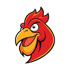 A bold rooster beak mascot logo, featuring sharp, vibrant colors and strong, dynamic lines. Symbolizing strength, energy, and determination for any brand or sports team.
