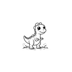 Step into the prehistoric world of cuteness with this Kawaii Velociraptor Coloring Page! This adorable baby Velociraptor is designed with bold, thick outlines, making it perfect for coloring book love