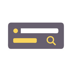 Website search bar icon in dark gray and yellow