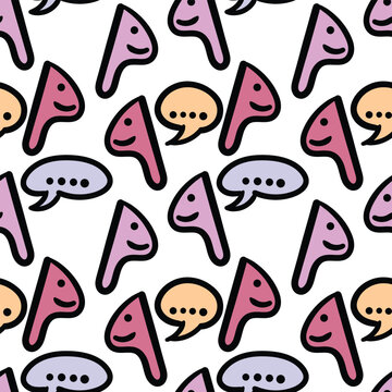 Chit chat abstract illustration seamless pattern. Hand drawn colorful seamless pattern.