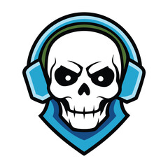 A bold skull king mascot logo with a crown, fierce expression, and intricate details. Perfect for a strong, rebellious brand, team, or gaming identity.