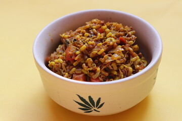 Matki chi usal, sprouted moth bean curry