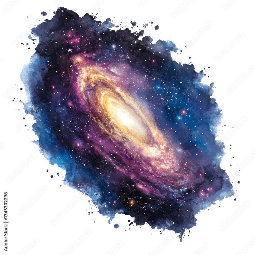 Wall mural a colorful spiral galaxy displayed against a deep space background