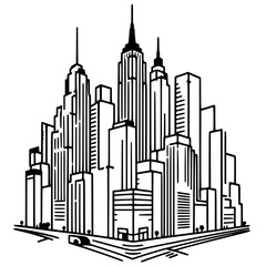Urban sketch silhouette