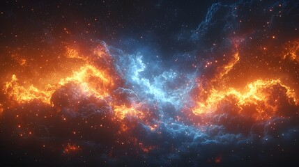 Obraz premium Dramatic cosmic energy explosion in a distant galaxy