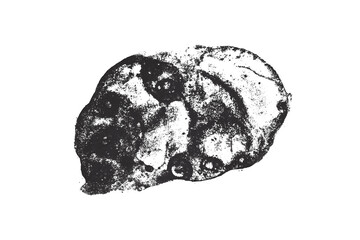 Bright black watercolor or ink stains with watercolor marks on transparent background.