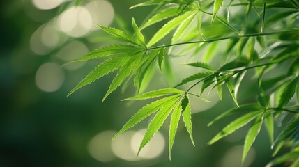 Hemp leaves, the foundation of natural skincare and wellness, adorned with beauty products, reflecting the growing popularity of this versatile and eco-friendly resource.
