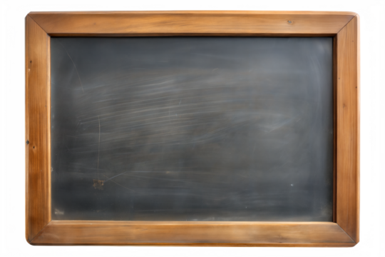 Blank blackboard isolated on transparent background.