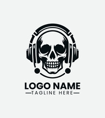 Skull And Headphone Logo DesignSkull Headset