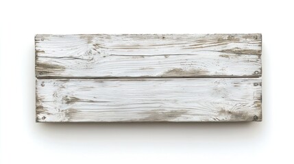 Vintage White Wooden Signboard with Weathered Surface and Subtle Cracks