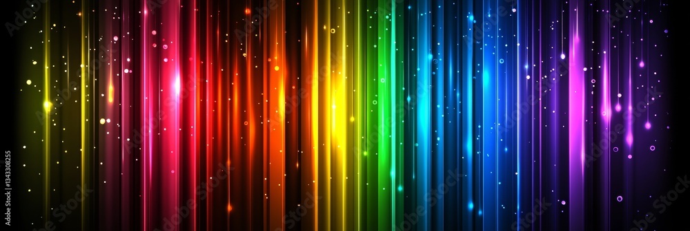 Poster rainbow spectrum of vibrant vertical stripes, creating a colorful and abstract background design