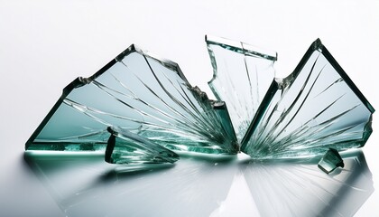 abstract broken glass on white background