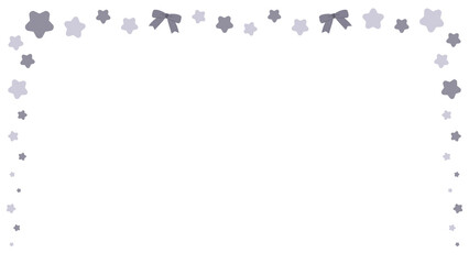 お星様とリボンの白黒フレーム⭐︎PNG