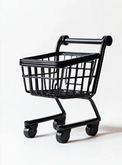 Small black shopping cart