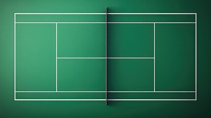 Vector diagram representing a tennis court layout featuring distinct sections and dimensions for gameplay analysis. National Tennis Month