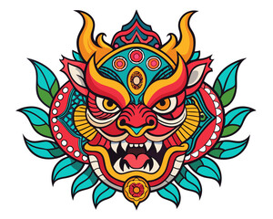 A detailed and colorful Japanese-style tattoo design, featuring traditional elements and rich cultural symbolism
