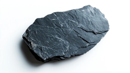 Obraz premium Detailed Black Slate Stone with Uneven Edges and Smooth Central Surface