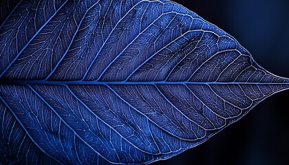leaf is shown in a dark blue color
