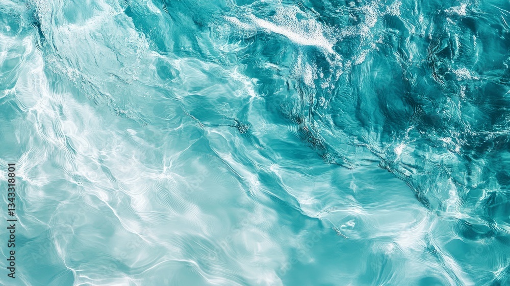 Poster a liquid expanse of soft shadows merging into aquamarine, depicting a boundless and tranquil underwa