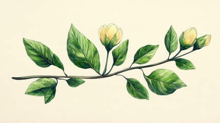 Naklejka premium five-leaf plant buds icon, line art style , clear background