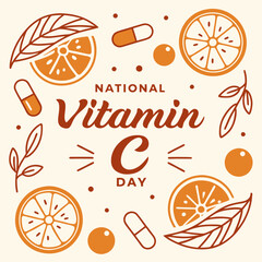 NATIONAL VITAMIN C DAY vector illustration