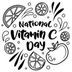 NATIONAL VITAMIN C DAY vector illustration
