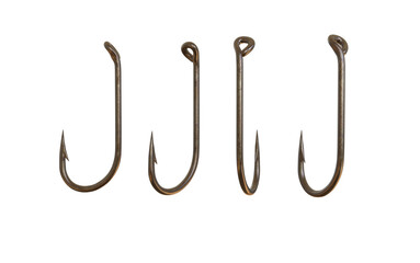 Fishing hooks on a transparency background