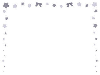 4:3 お星様とリボンの白黒フレーム⭐︎PNG
