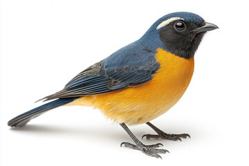 Fototapeta premium A detailed image of a bird perched on a white background, enhancing its beauty.