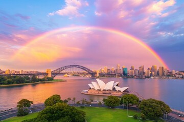 Sydney Harbour Sunrise Rainbow