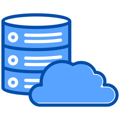 Hosting icon in Blue Color Style. Simple Vector Design. Simple Vector Flat Icon