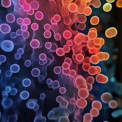 Abstract colorful spheres flow dynamically creating a vibrant and visually stunning three dimensional artwork perfect for digital backgrounds or