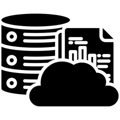 Database icon in Glyph Style. Simple Vector Design. Simple Vector Glyph Icon