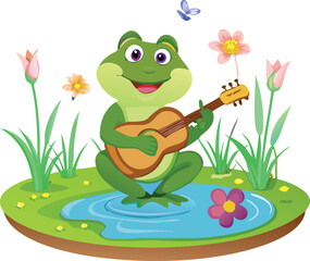 Create a featuring a cartoon frog illustration art