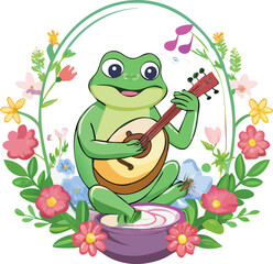 Create a featuring a cartoon frog illustration art