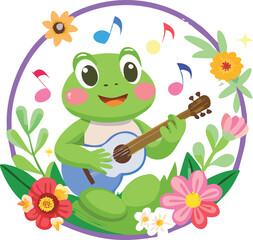 Create a featuring a cartoon frog illustration art