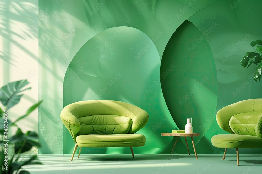 Poster vibrant green gradient canvas background with subtle blur texture for artwork creation