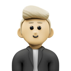 blonde man avatar 3d illustration