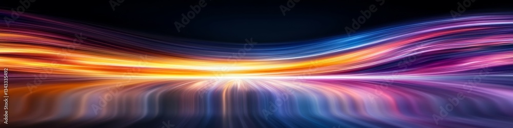 Poster abstract colorful light trails background, speed motion blur, stripes of color, dynamic lines