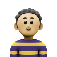 cute boy avatar 3d illustration